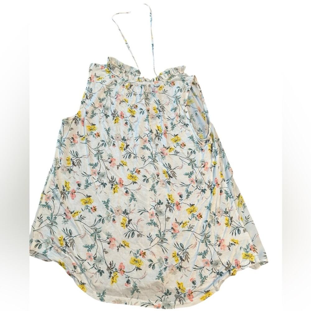 LOFT Floral Women's Shirt - v neck with string ties - Picture 4 of 7